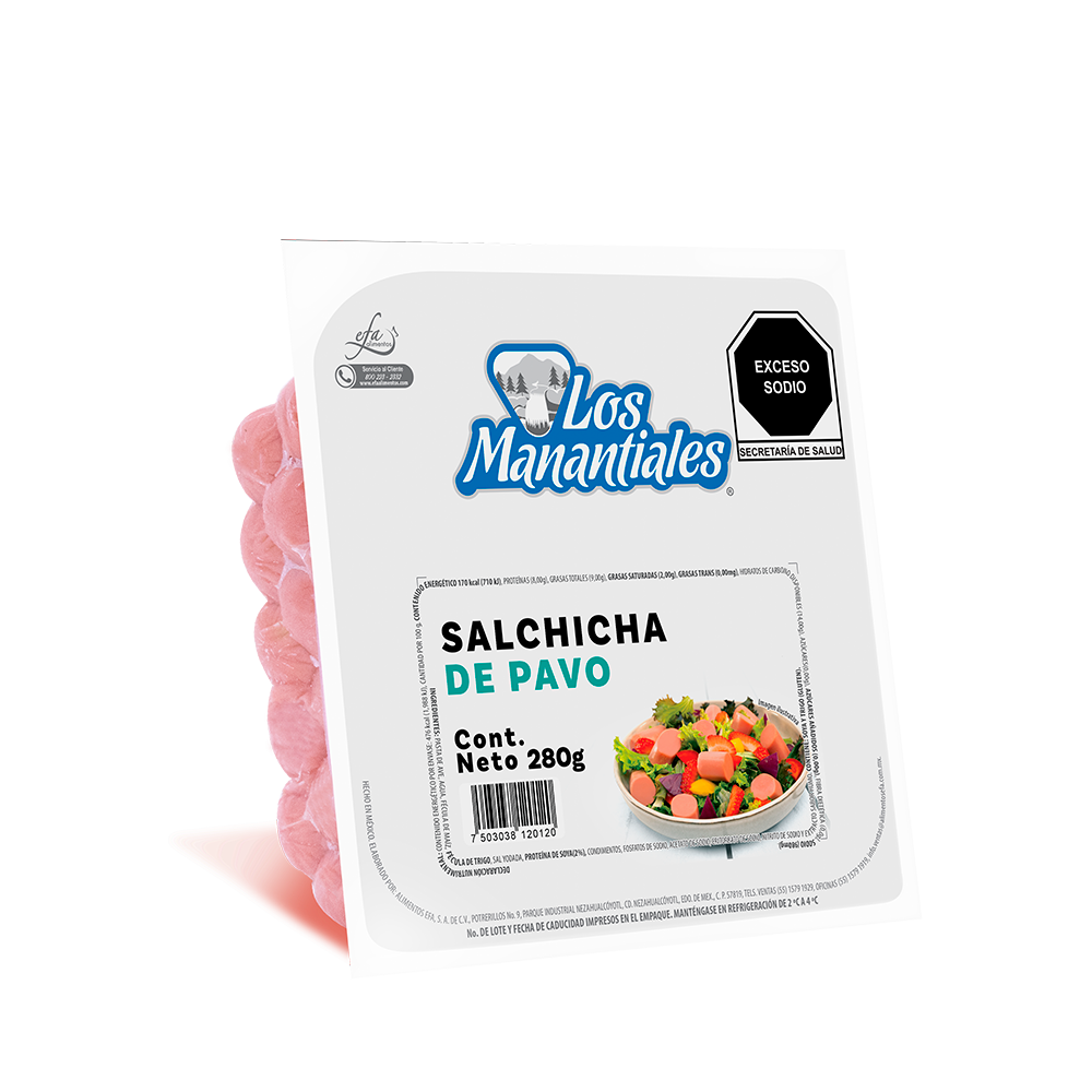 salchicha de pavo los manantiales 