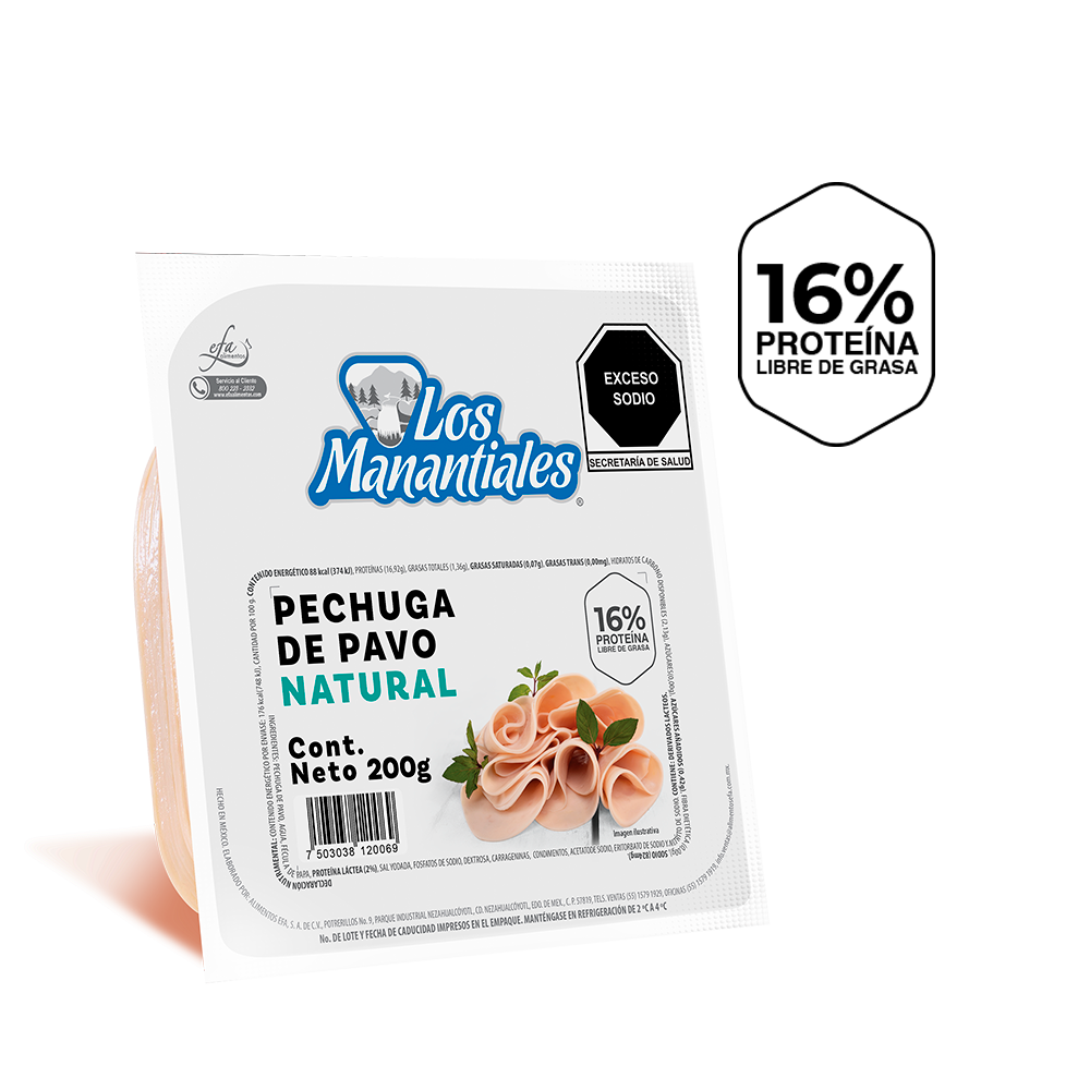 pechuga de pavo natural rebanada los manantiales